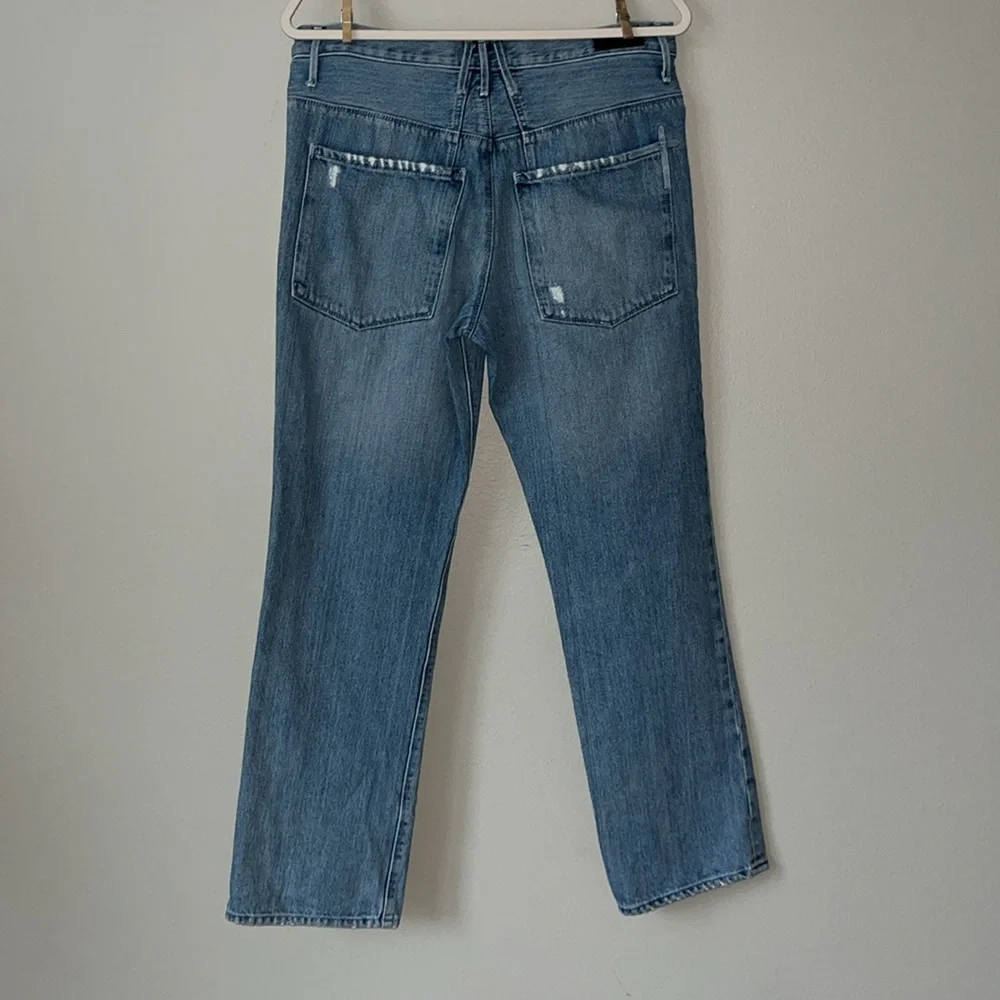 RtA Belted Dexter‎ Jeans Women’s Medium Blue Distressed Straight Leg Denim
